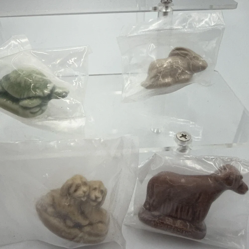 Vtg Wade Whimsies Red Rose Tea Pet Shop Series 6 Pcs England‎  New Double Bunny